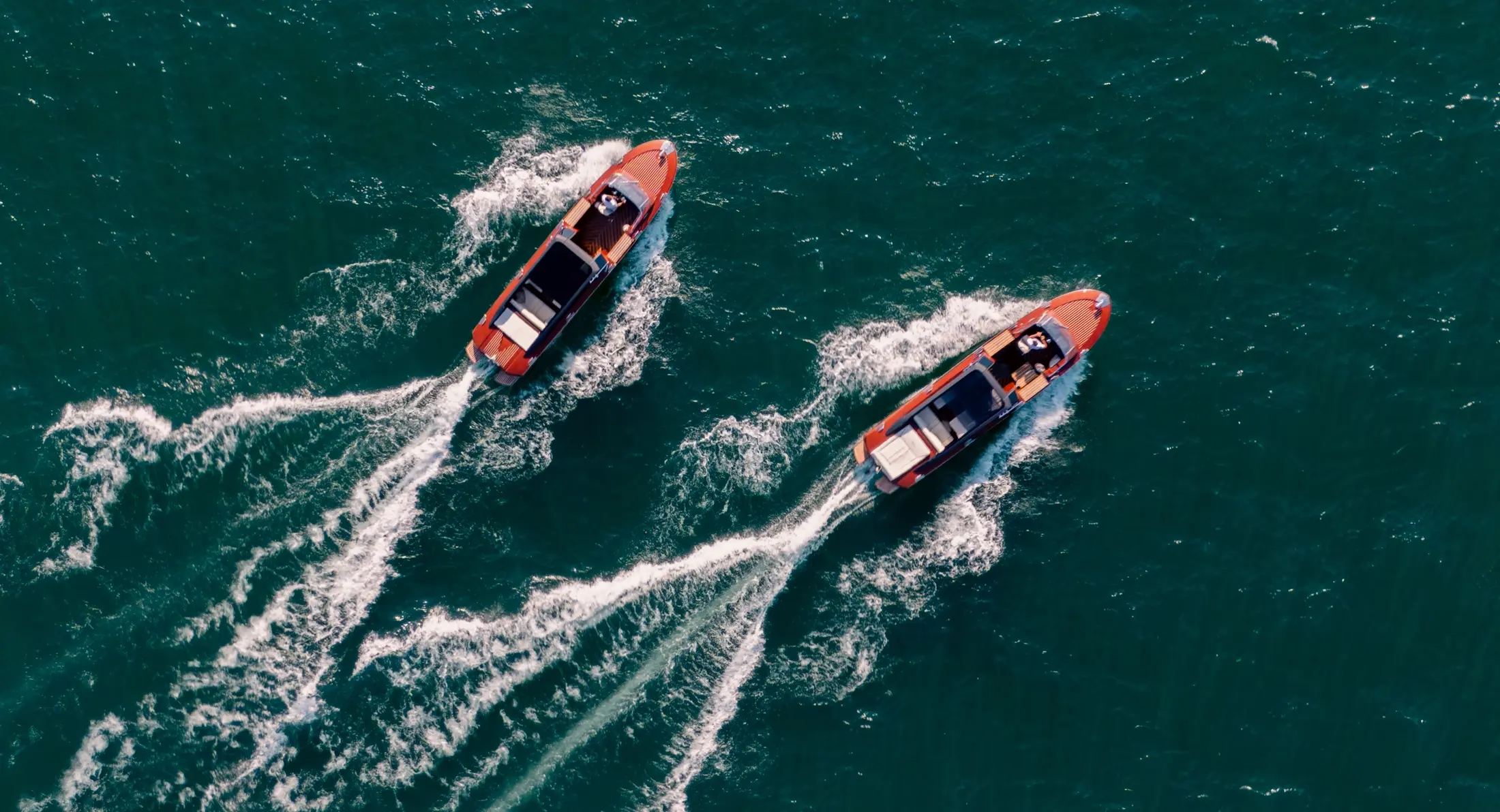 Aurum Journey boats next to each other, seen from above